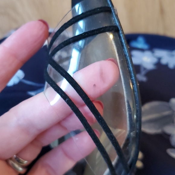 Jack Rogers GUC slingback heels black clear 8N - Picture 7 of 10